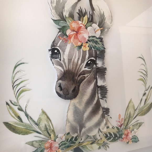Nursery Decor. Zebra 3D Shadowbox. 12 x 12. - Picture 3 of 7